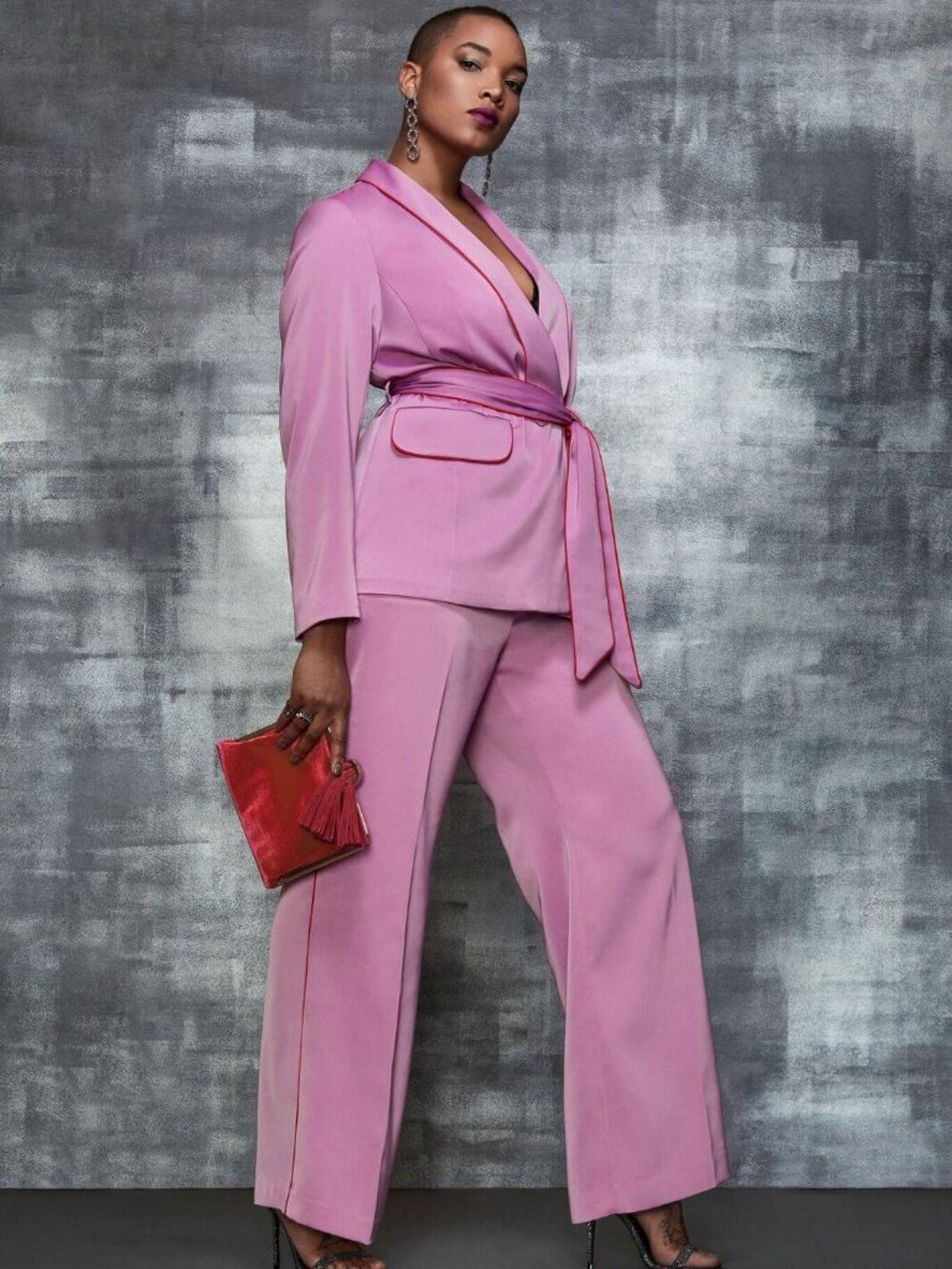 Eloquii Pink Belted Pantsuit